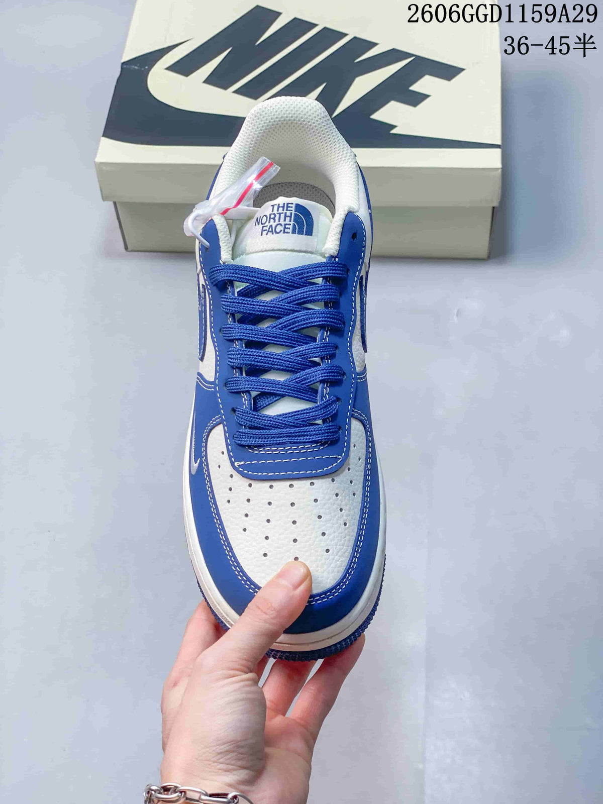 Nike Air Force 1 Low White and Blue Sneakers