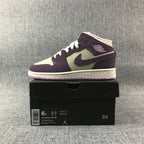 Air Jordan 1 Mid GS Sneakers White Purple Pink