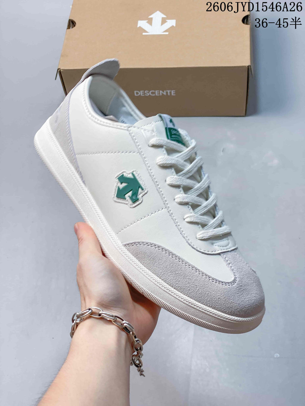 Descente COURT SB Low-Top Sneakers, White and Gray
