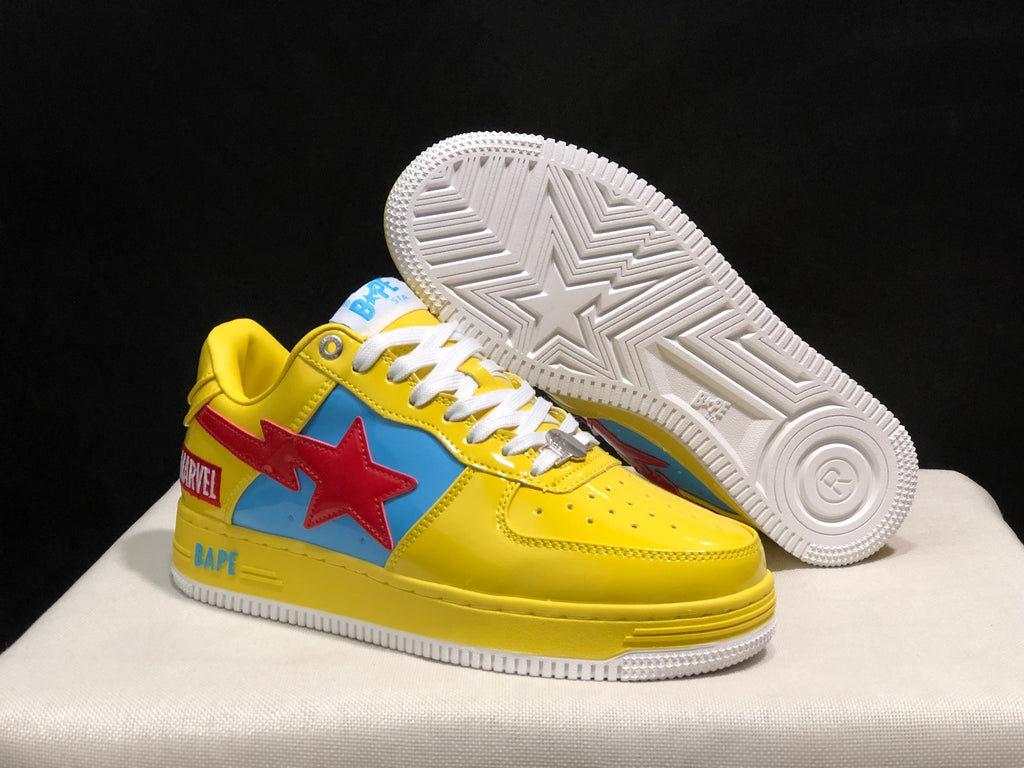 BAPE Bapesta Low-Top Sneakers Yellow Blue Red