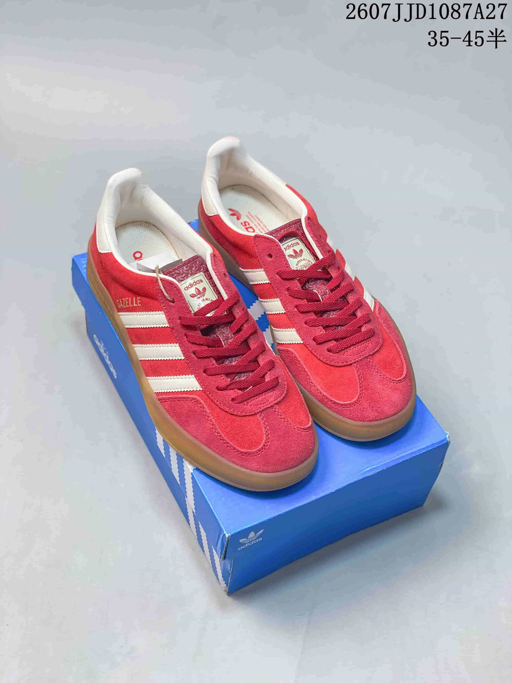 adidas Gazelle Low-Top Sneakers Red White Gum Sole