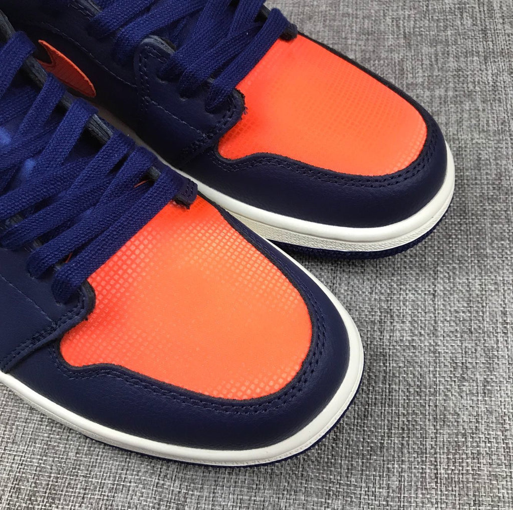 Air Jordan 1 Mid Blue Orange Sneakers AH7389-408