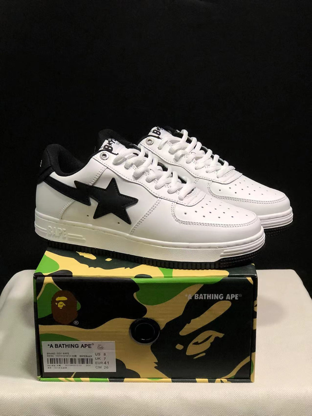 Bape Sta Low Sneakers White Black
