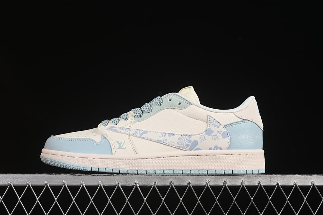 Travis Scott x Fragment Air Jordan 1 Low OG SP Blue Sneakers