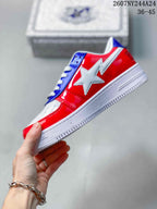 BAPE x Nike Air Force 1 Low Sneakers Red Blue White