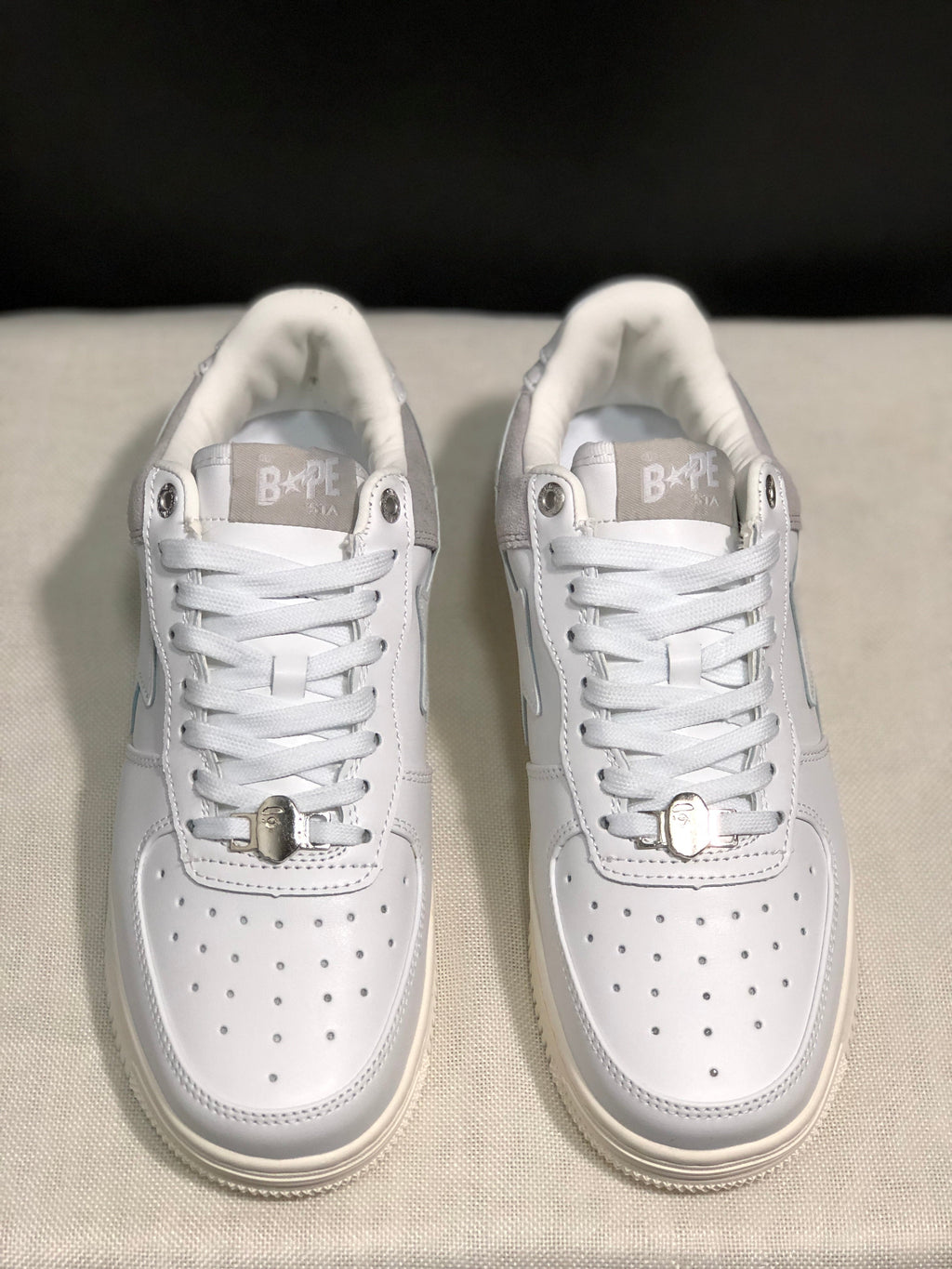 BAPE Sta Low-Top Sneakers White Beige Gray