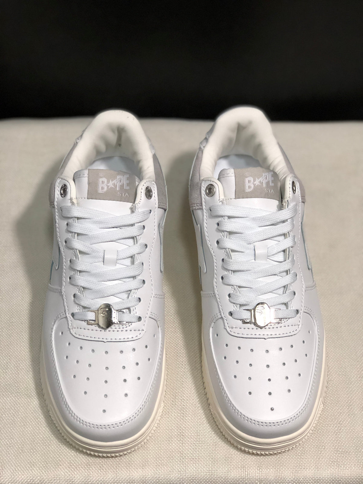 BAPE Sta Low-Top Sneakers White Beige Gray