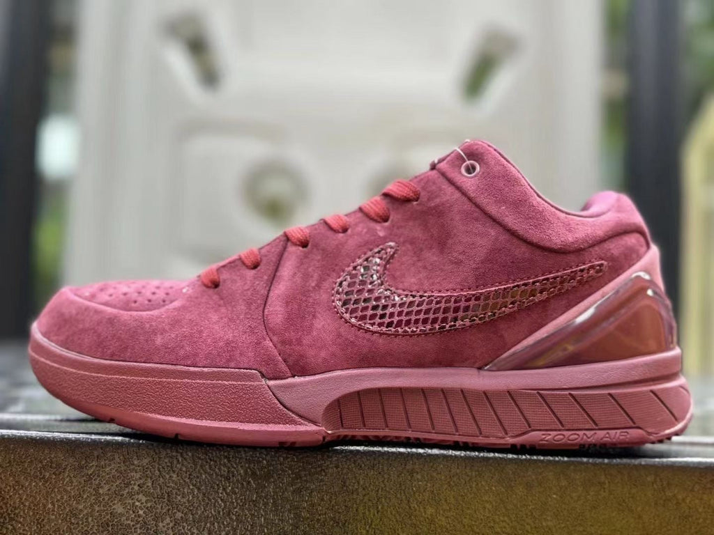 Nike Kobe 4 Low-Top Sneakers Burgundy Snake Print