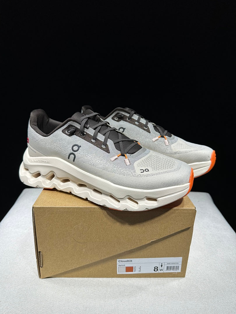 On Cloudtilt Sneakers in Gray and Apricot