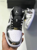 Jordan 1 Low Leonard Silver and White Sneakers