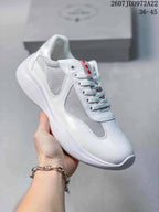 Prada America's Cup White Low-Top Lace-Up Sneakers