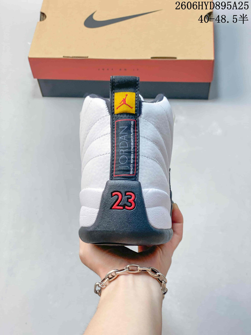 Jordan Air Jordan 12 Retro High-Top Basketball Shoes, White and Black