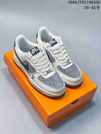 Nike Air Force 1 Low Louis Vuitton-Style Sneakers, Blue and White