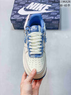 Nike Air Force 1 Low White Blue Frayed Denim Sneakers