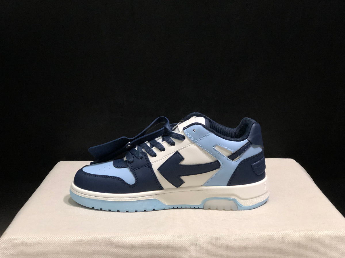 OFF-WHITE Out Of Office Low-Top Sneakers Navy Blue and White