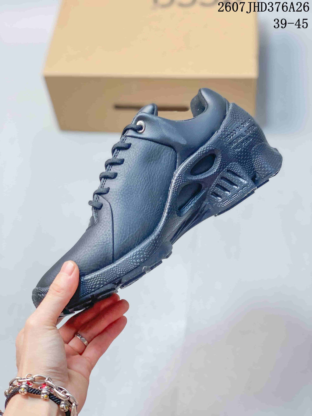 ECCO BIOM Black Lace-Up Sneakers 2607JHD376A26