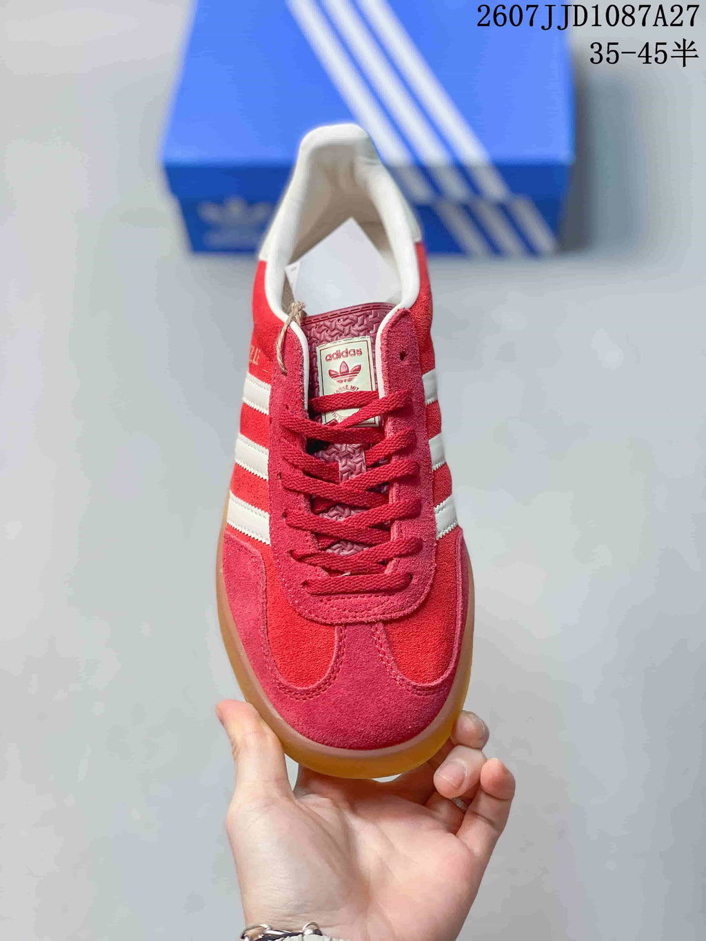 adidas Gazelle Low-Top Sneakers Red White Gum Sole