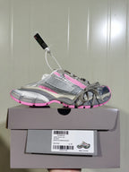 3XL Mulo Grey and Pink Mesh Sneakers