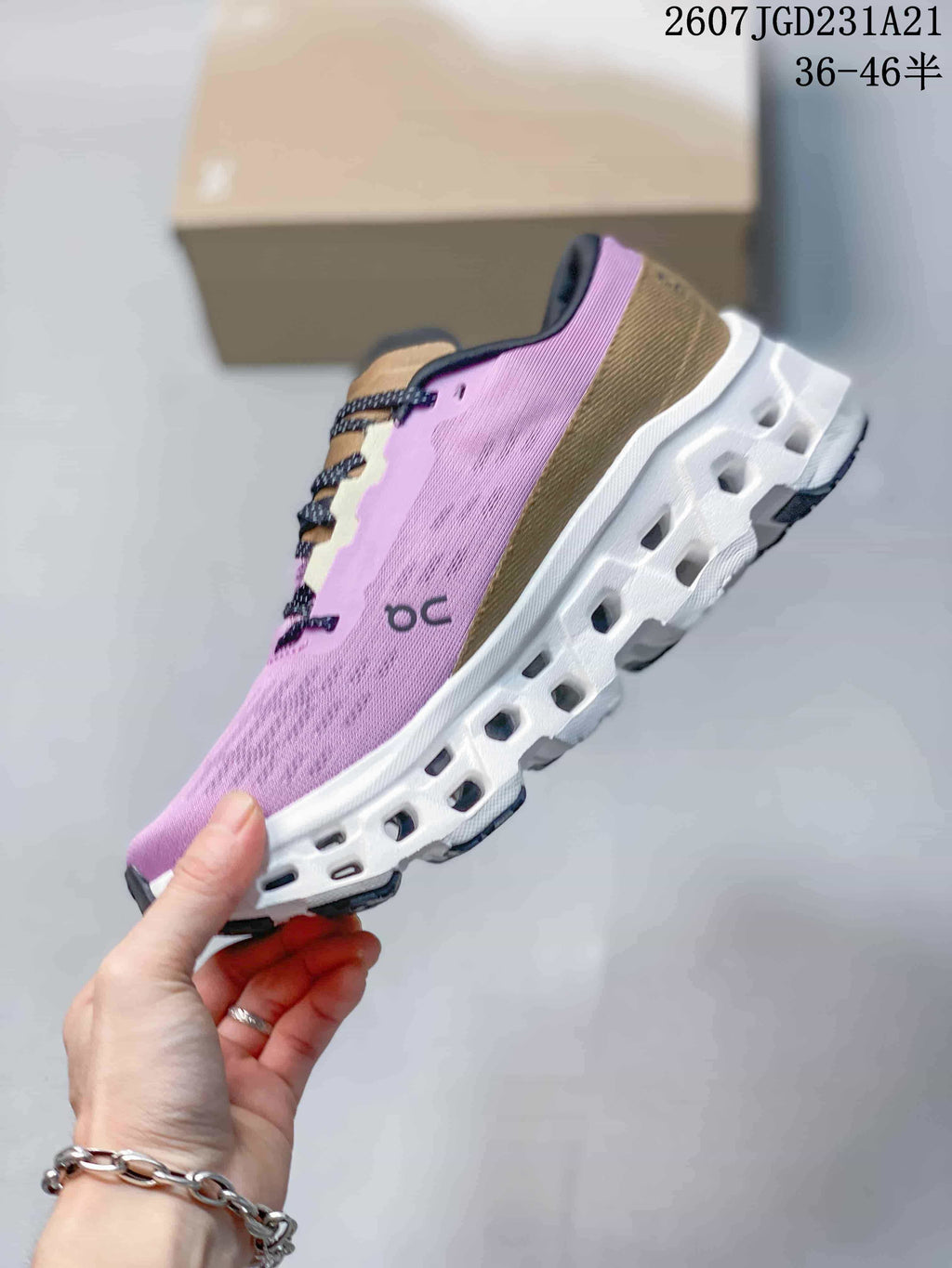 On Cloudmonster 3 Pink Tan White Sneakers 712210TIT