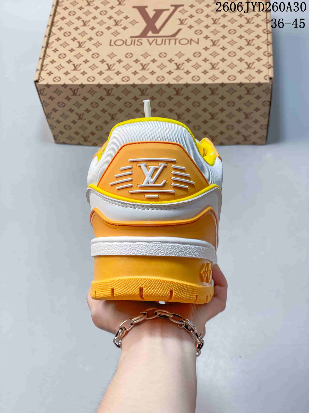 Louis Vuitton Trainer Maxi Low-Top Sneakers, White and Yellow