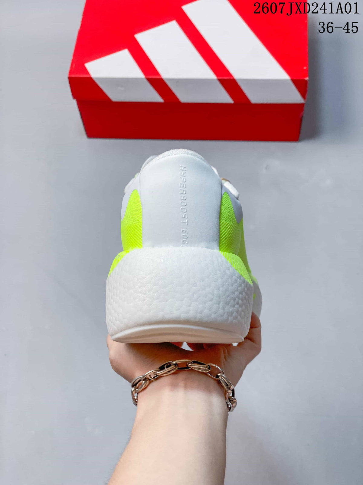 adidas Hyperboost Edge M Running Shoes White Neon Yellow
