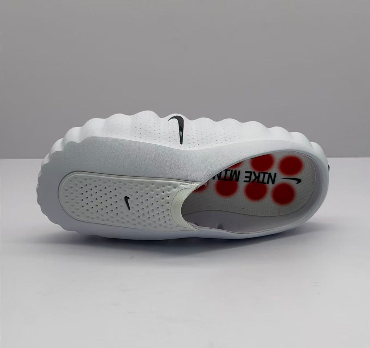 Nike White Slides with Perforated Upper