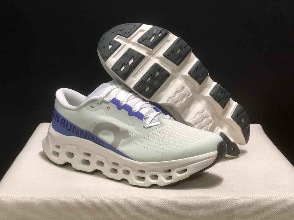 On Cloudmonster 3 Running Shoes White Blue