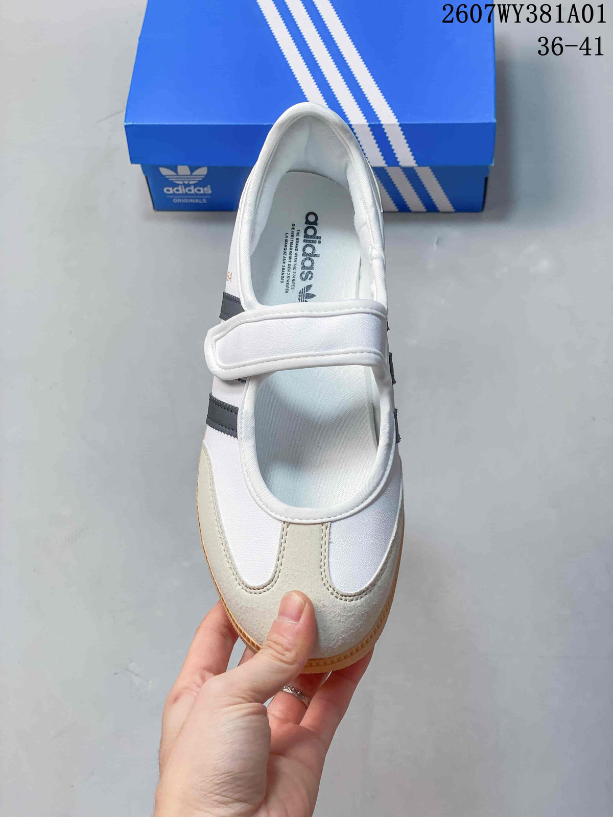 adidas Samba Jane Mary Jane Sneakers White Grey Gum Sole