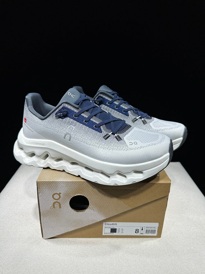 On Cloudtilt Sneakers in White and Navy