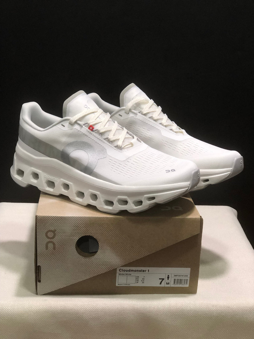 On Cloudmonster 1 White Running Sneakers