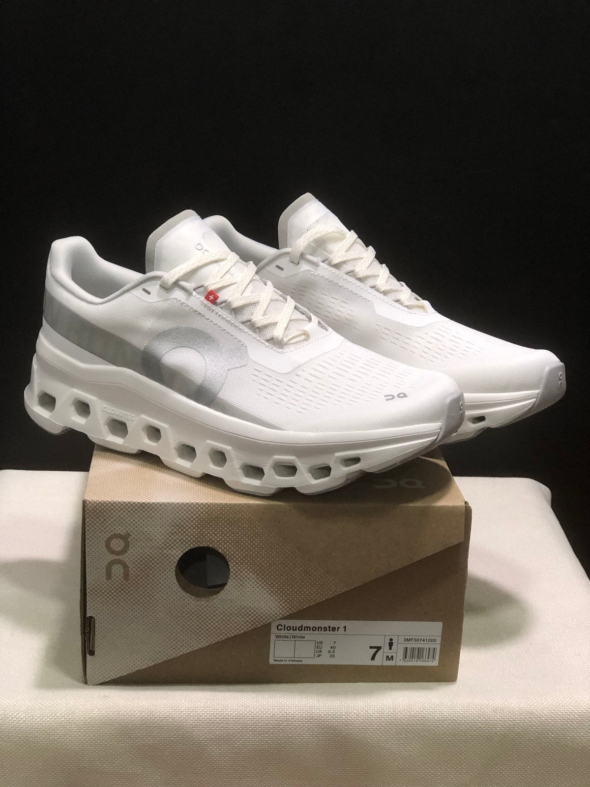 On Cloudmonster 1 White Running Sneakers
