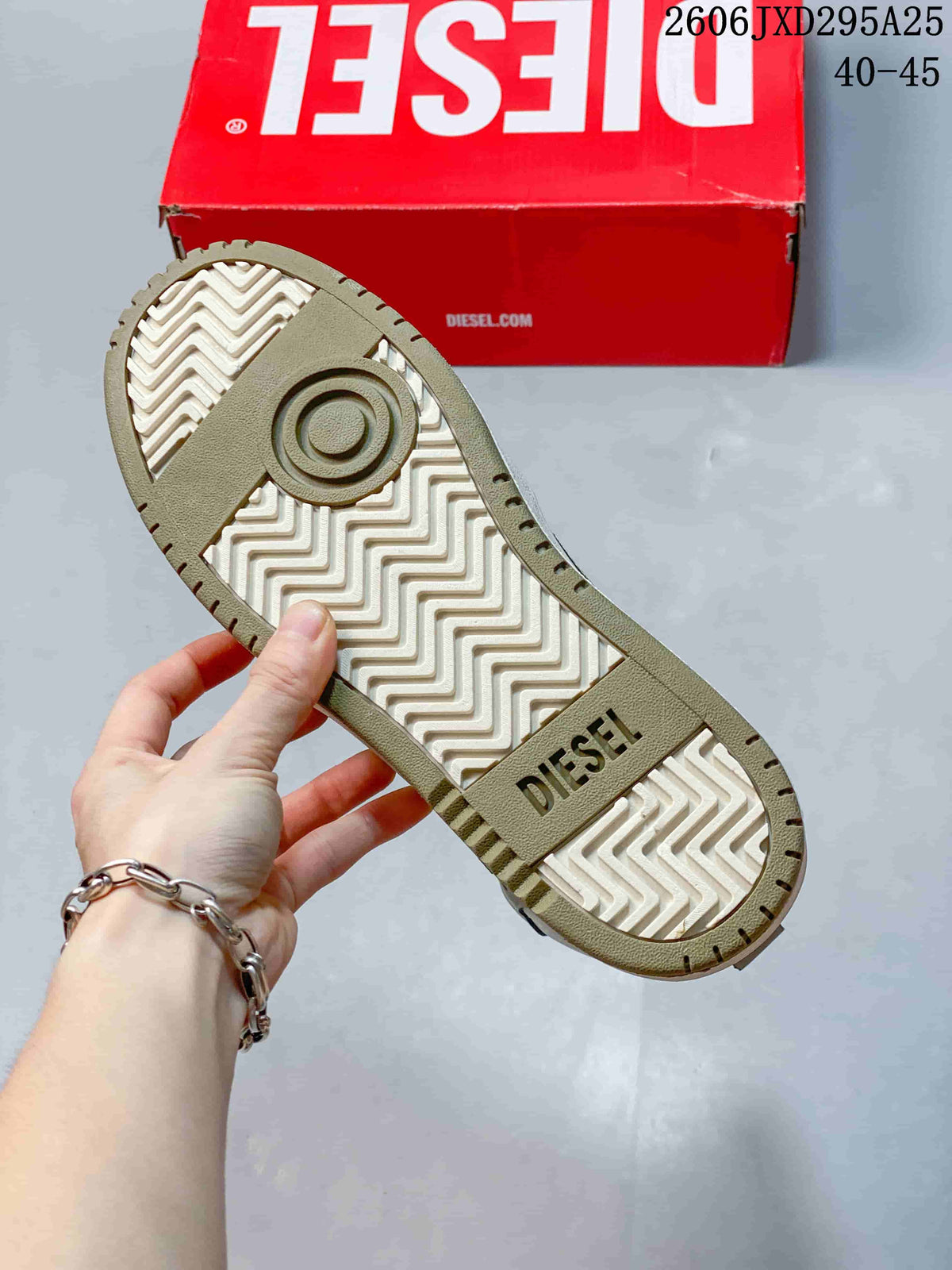 DIESEL S-Ukiyo High-Top Sneakers in White and Olive