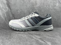 Gray and Black Three-Stripe Low-Top Sneakers