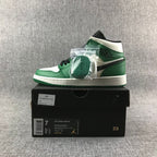 Air Jordan 1 Mid SE White Green Black Sneakers