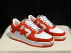 BAPE Sta Low-Top Sneakers White and Orange