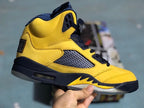 Jordan 5 High-Top Sneakers Yellow Navy Tokyo Style
