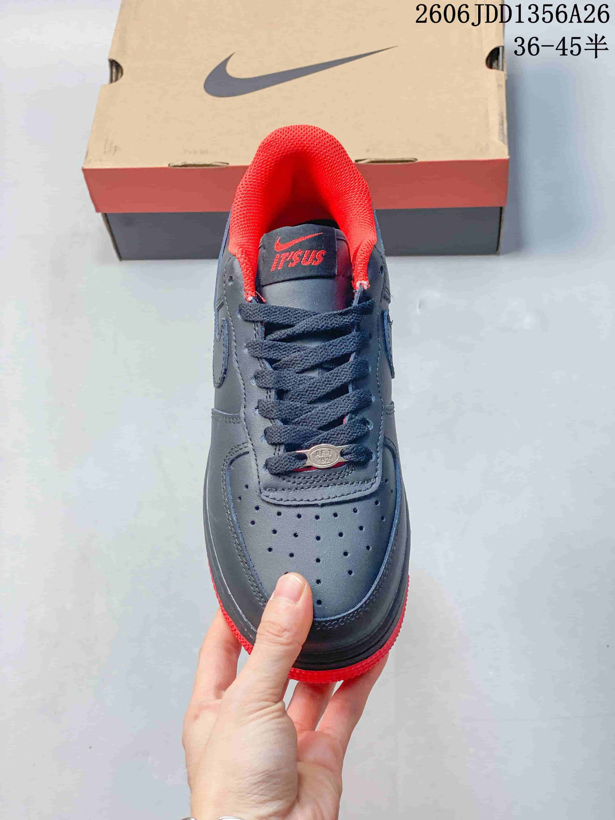 Nike Air Force 1 '07 Low Sneakers in Charcoal and Red
