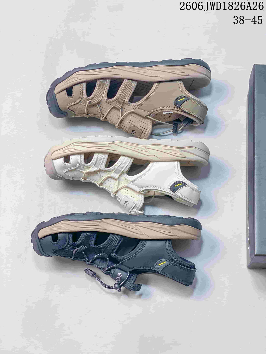 ECCO Open-Toe Sandals with Adjustable Bungee Lacing