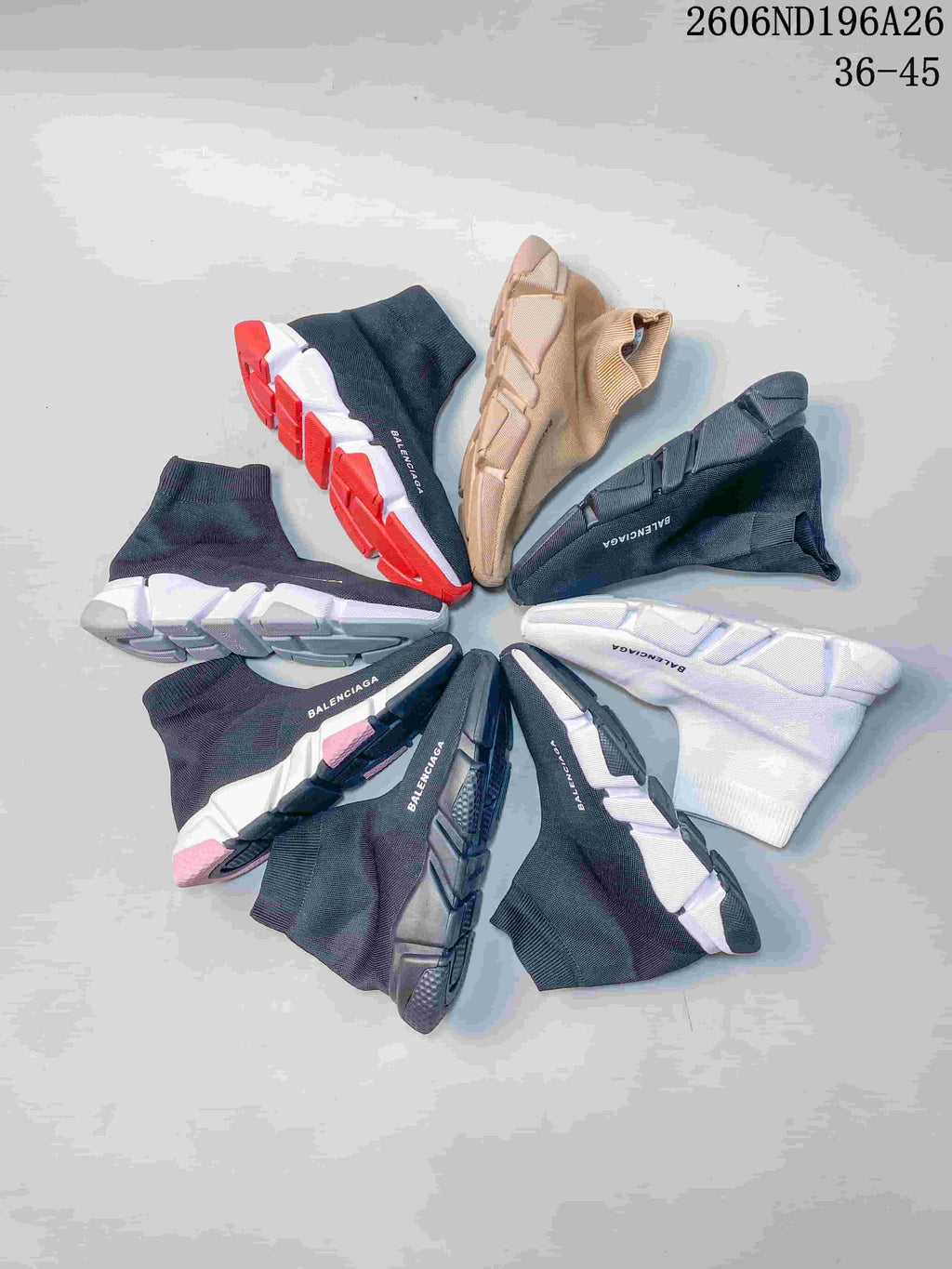 Balenciaga Speed Sock-Style Sneakers with Segmented Sole