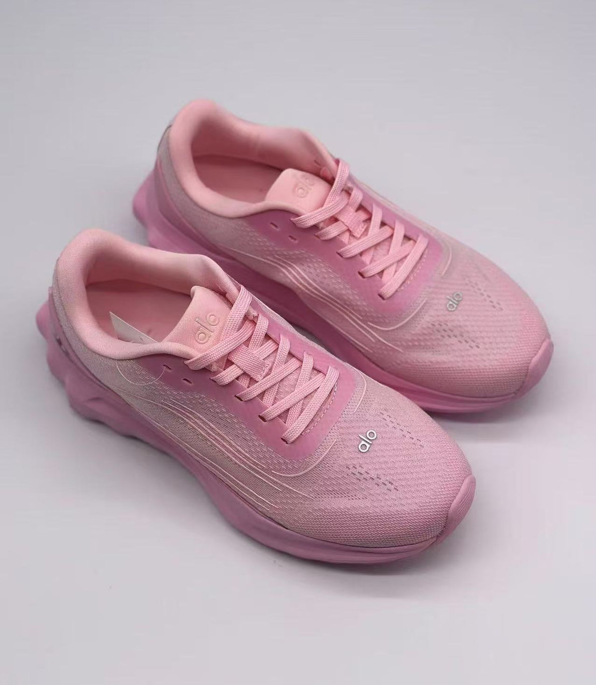 Alo Pink Knit Low-Top Sneakers