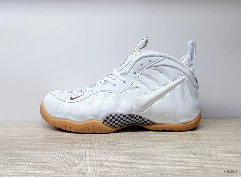 Nike Foamposite Pro White Sneakers with Gum Sole