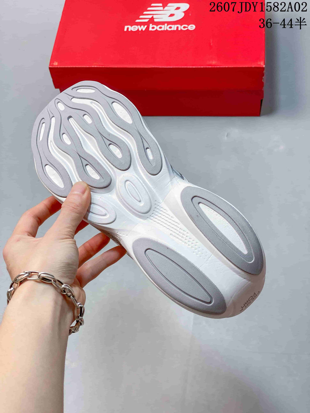 New Balance Fresh Foam X Running Shoes, White and Silver, MELPS05S