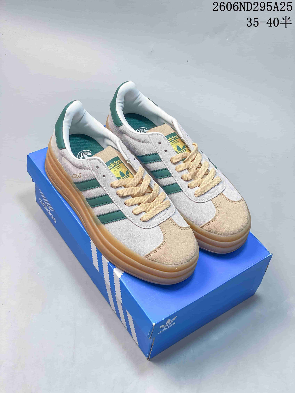 Adidas Gazelle Bold W Sneakers White Green Gum Sole 2606ND295A25