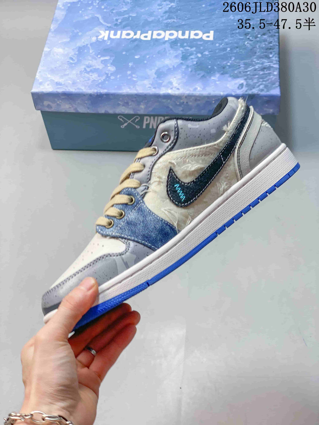 Jordan AJ1 Low Panda Mischief Sneakers Blue Gray