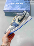 Jordan AJ1 Low Panda Mischief Sneakers Blue Gray