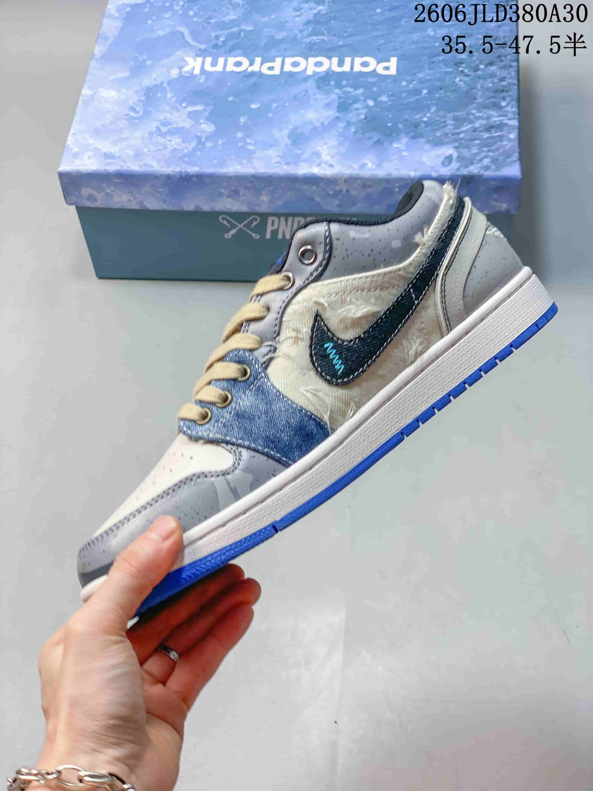 Jordan AJ1 Low Panda Mischief Sneakers Blue Gray