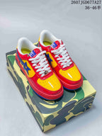 BAPE STA Low Sneakers Red Yellow Blue Style 2607JGD677A27