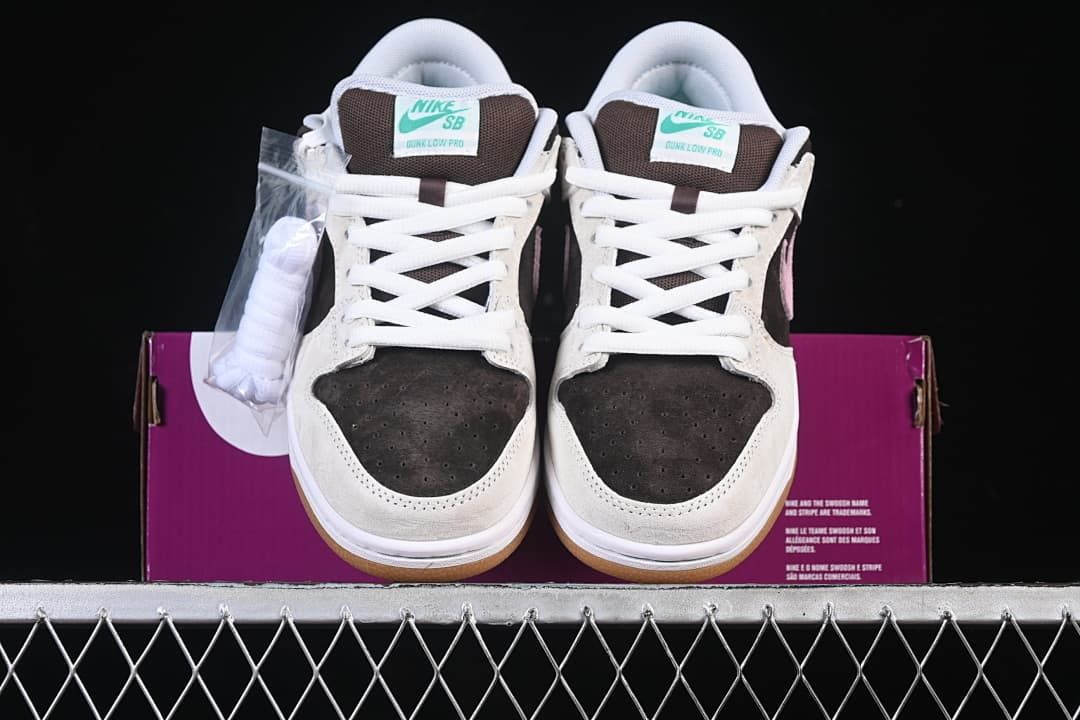 Nike SB Dunk Low Grey Pink Gum Skate Shoes HF3704-001