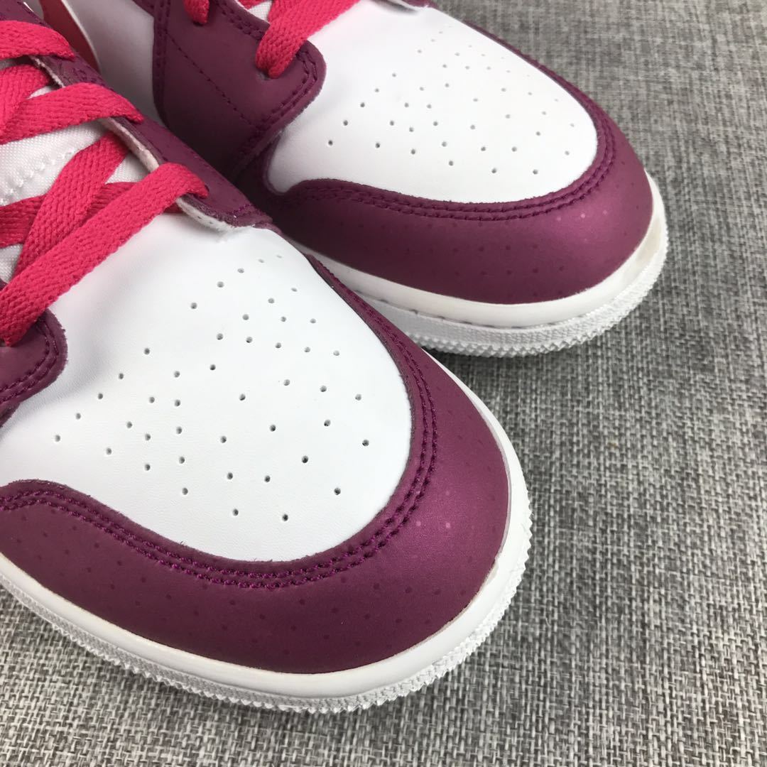 Air Jordan 1 High Sneakers in White, Pink and Burgundy