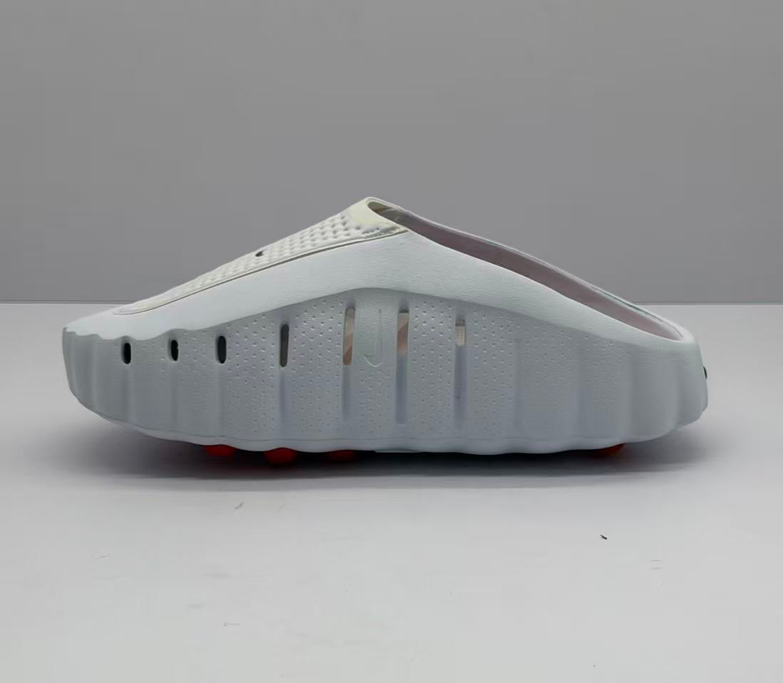 Nike White Slides with Perforated Upper